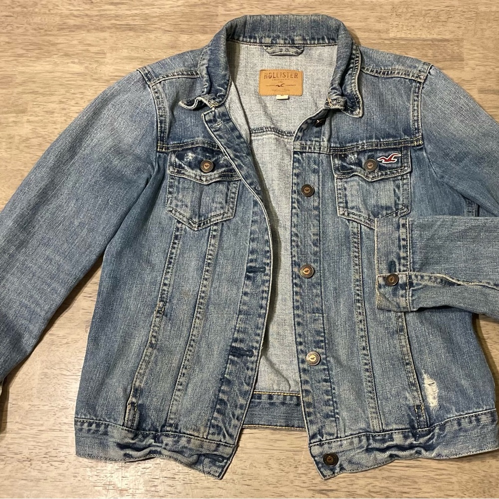 Distressed Hollister Denim Jacket